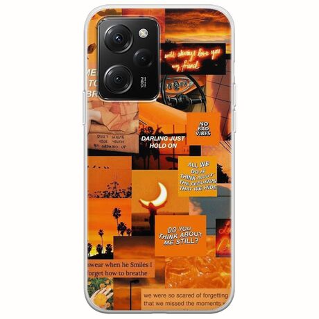 Aesthetic Orange Xiaomi Poco X5 Pro 5G Flexible TPU (Διάφανη Σιλικόνη)