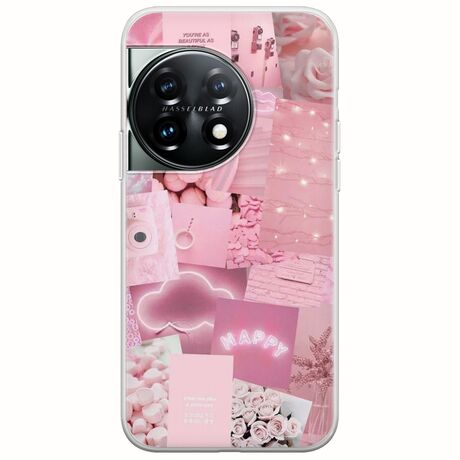 Aesthetic Pink OnePlus 11 5G Flexible TPU (Διάφανη Σιλικόνη)