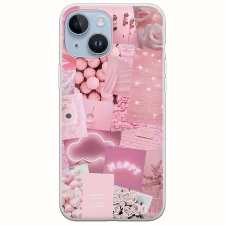 Aesthetic Pink iPhone 15 Flexible TPU (Διάφανη Σιλικόνη)