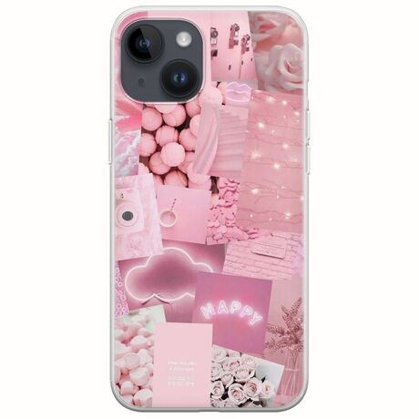 Aesthetic Pink iPhone 15 Plus Flexible TPU (Διάφανη Σιλικόνη)