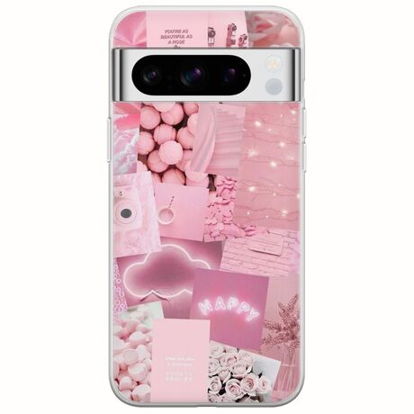 Aesthetic Pink Google Pixel 8 Pro 5G Flexible TPU (Διάφανη Σιλικόνη)