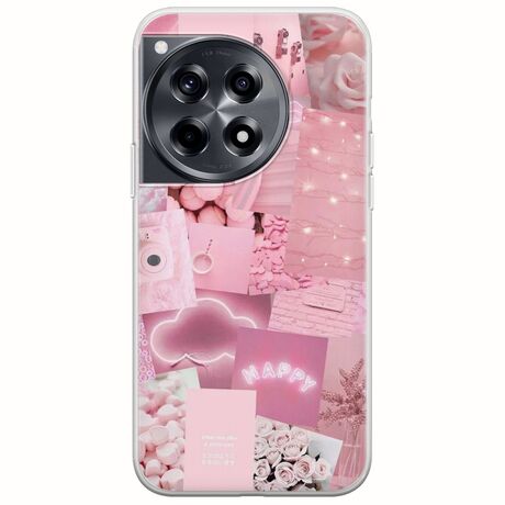 Aesthetic Pink OnePlus 12 5G Flexible TPU (Διάφανη Σιλικόνη)