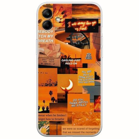 Aesthetic Orange Samsung Galaxy F04 Flexible TPU (Διάφανη Σιλικόνη)
