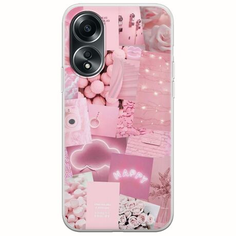 Aesthetic Pink Oppo A58 4G Flexible TPU (Διάφανη Σιλικόνη)