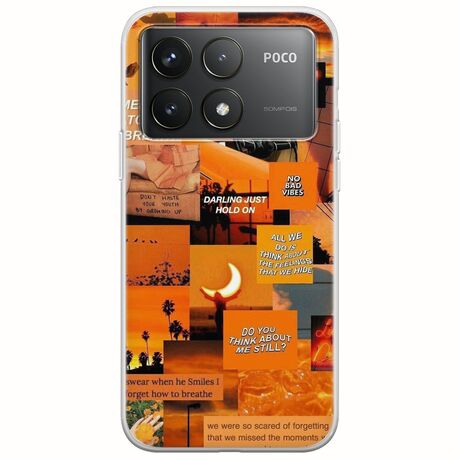 Aesthetic Orange Xiaomi Poco F6 Pro 5G Flexible TPU (Διάφανη Σιλικόνη)