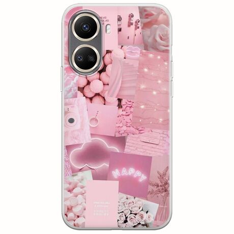 Aesthetic Pink Huawei Nova 10 SE Flexible TPU (Διάφανη Σιλικόνη)