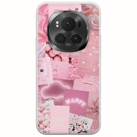 Aesthetic Pink Honor Magic 6 Pro 5G Flexible TPU (Διάφανη Σιλικόνη)