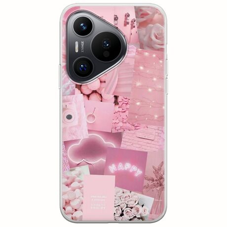 Aesthetic Pink Huawei Pura 70 Flexible TPU (Διάφανη Σιλικόνη)