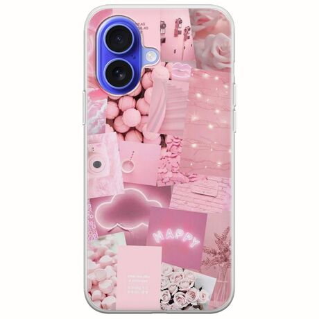 Aesthetic Pink iPhone 16 Flexible TPU (Διάφανη Σιλικόνη)