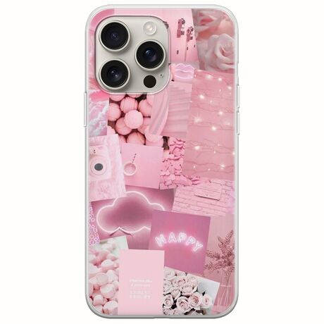 Aesthetic Pink iPhone 16 Pro Flexible TPU (Διάφανη Σιλικόνη)