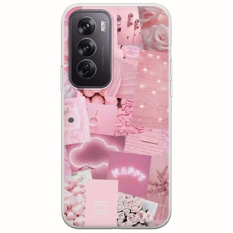 Aesthetic Pink Oppo Reno 12 5G Flexible TPU (Διάφανη Σιλικόνη)