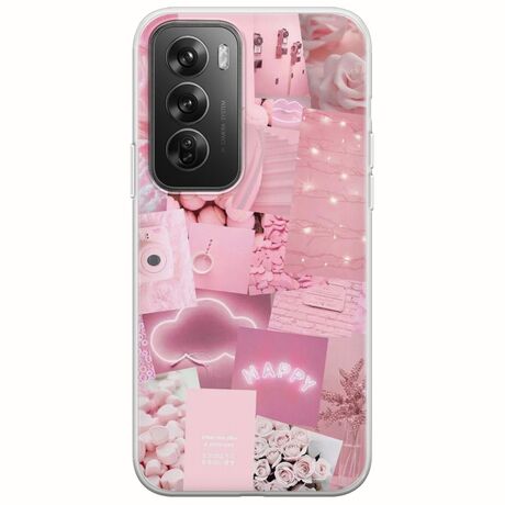 Aesthetic Pink Oppo Reno 12 Pro 5G Flexible TPU (Διάφανη Σιλικόνη)