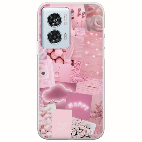 Aesthetic Pink Motorola Edge 50 Fusion 5G Flexible TPU (Διάφανη Σιλικόνη)