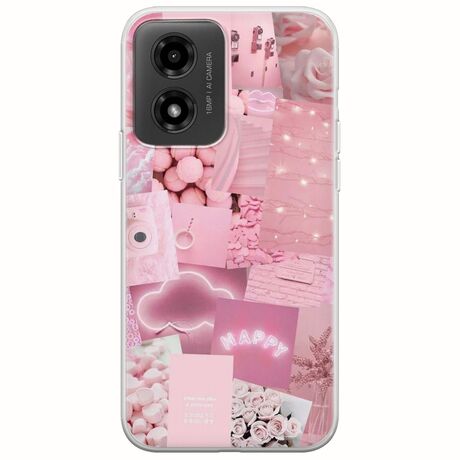 Aesthetic Pink Motorola Moto G04 Flexible TPU (Διάφανη Σιλικόνη)