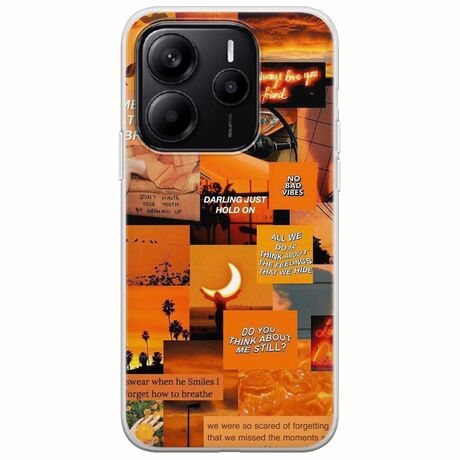 Aesthetic Orange Xiaomi Redmi Note 14 5G Flexible TPU (Διάφανη Σιλικόνη)