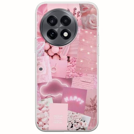 Aesthetic Pink OnePlus 13R 5G Flexible TPU (Διάφανη Σιλικόνη)