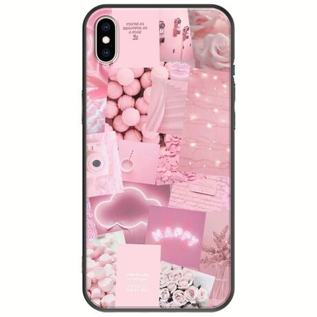 Aesthetic Pink iPhone X / XS Black TPU (Μαύρη Σιλικόνη)