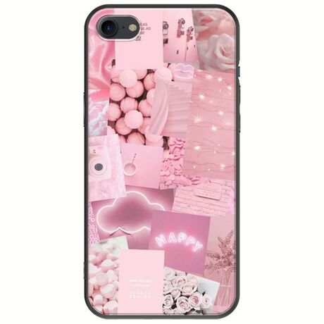 Aesthetic Pink iPhone 7 Black TPU (Μαύρη Σιλικόνη)