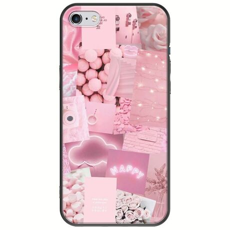 Aesthetic Pink iPhone 6 Plus / iPhone 6s Plus Black TPU (Μαύρη Σιλικόνη)