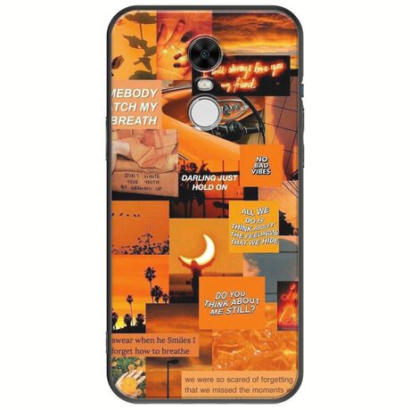 Aesthetic Orange Xiaomi Redmi Note 4 / Note 4X Black TPU (Μαύρη Σιλικόνη)