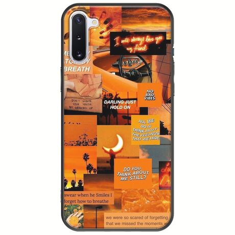 Aesthetic Orange Samsung Galaxy Note 10 Black TPU (Μαύρη Σιλικόνη)