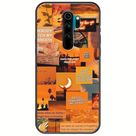 Aesthetic Orange Xiaomi Redmi Note 8 Pro Black TPU (Μαύρη Σιλικόνη)