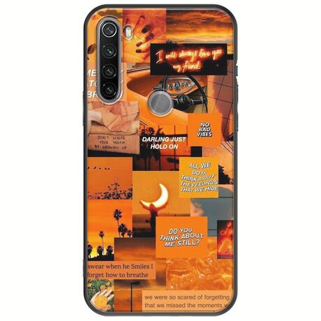 Aesthetic Orange Xiaomi Redmi Note 8T Black TPU (Μαύρη Σιλικόνη)