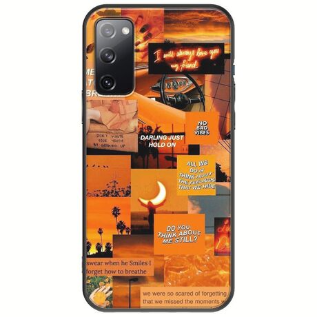 Aesthetic Orange Samsung Galaxy S20 Black TPU (Μαύρη Σιλικόνη)