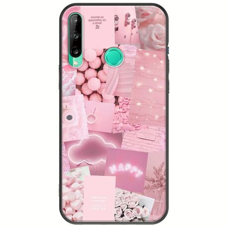 Aesthetic Pink Huawei P40 Lite E Black TPU (Μαύρη Σιλικόνη)