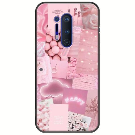 Aesthetic Pink OnePlus 8 Pro Black TPU (Μαύρη Σιλικόνη)