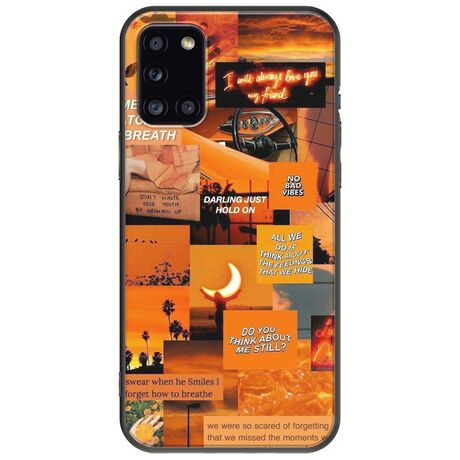Aesthetic Orange Samsung Galaxy A31 Black TPU (Μαύρη Σιλικόνη)
