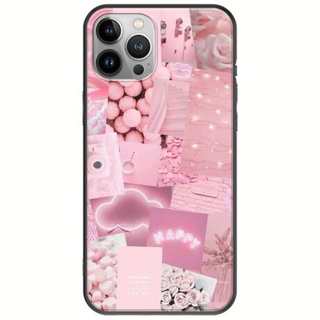 Aesthetic Pink iPhone 12 Pro Max Black TPU (Μαύρη Σιλικόνη)