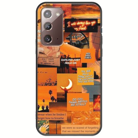Aesthetic Orange Samsung Galaxy Note 20 Black TPU (Μαύρη Σιλικόνη)