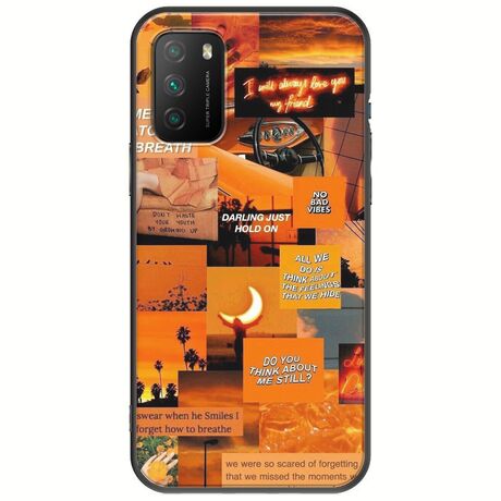 Aesthetic Orange Xiaomi Poco M3 Black TPU (Μαύρη Σιλικόνη)