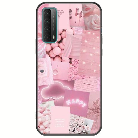 Aesthetic Pink Huawei P Smart 2021 Black TPU (Μαύρη Σιλικόνη)