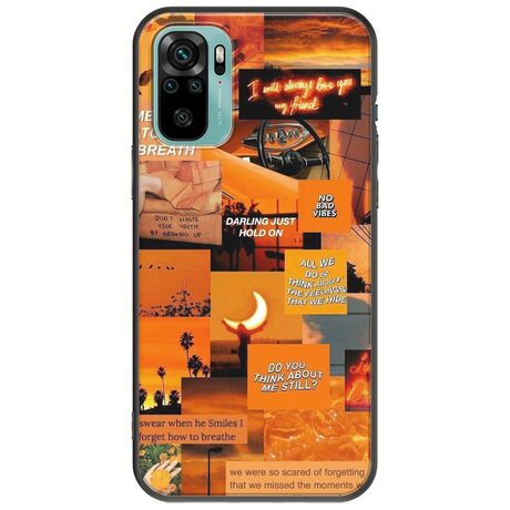 Aesthetic Orange Xiaomi Redmi Note 10 / 10s Black TPU (Μαύρη Σιλικόνη)