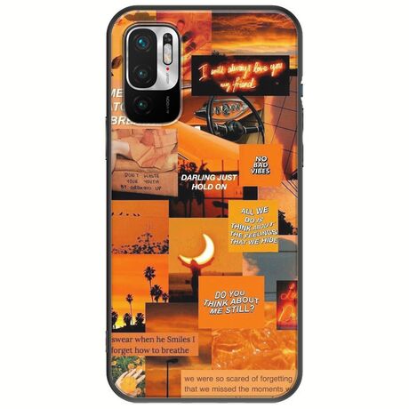 Aesthetic Orange Xiaomi Redmi Note 10 5G Black TPU (Μαύρη Σιλικόνη)