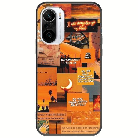 Aesthetic Orange Xiaomi Poco F3 Black TPU (Μαύρη Σιλικόνη)