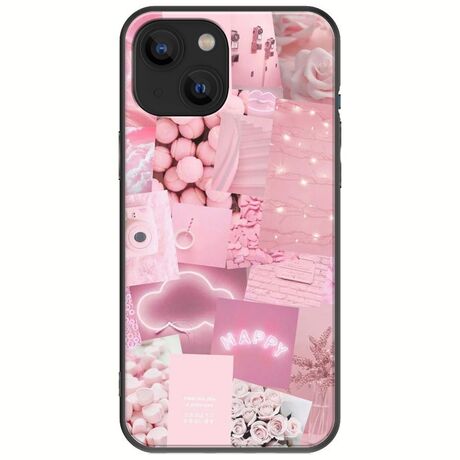 Aesthetic Pink iPhone 13  Black TPU (Μαύρη Σιλικόνη)