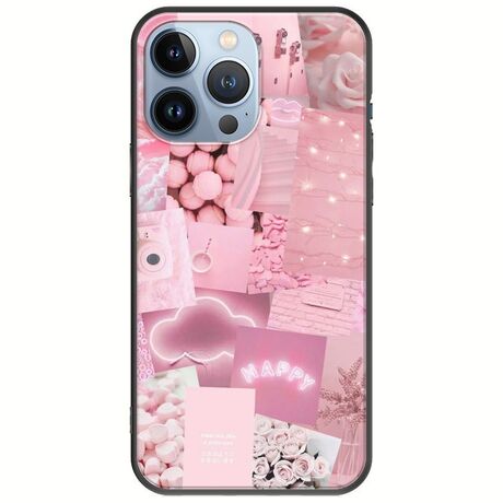 Aesthetic Pink iPhone 13 Pro Black TPU (Μαύρη Σιλικόνη)