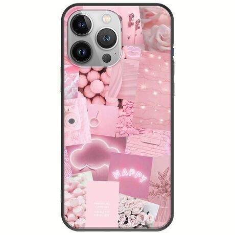 Aesthetic Pink iPhone 13 Pro Max Black TPU (Μαύρη Σιλικόνη)