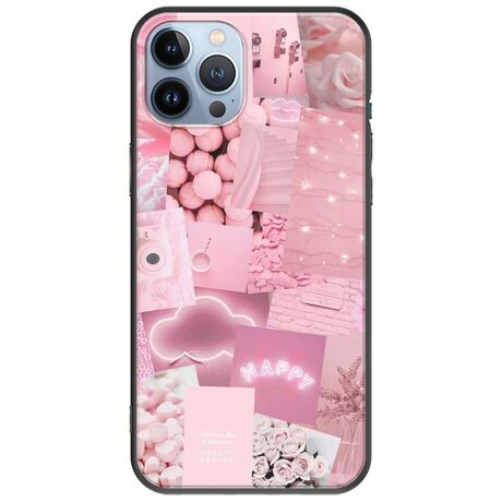 Aesthetic Pink iPhone 12 Pro Black TPU (Μαύρη Σιλικόνη)