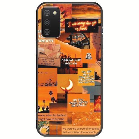 Aesthetic Orange Samsung Galaxy A03s Black TPU (Μαύρη Σιλικόνη)