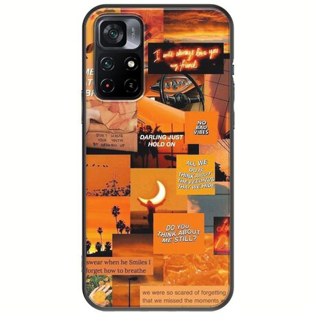 Aesthetic Orange Xiaomi Poco M4 Pro 5G Black TPU (Μαύρη Σιλικόνη)