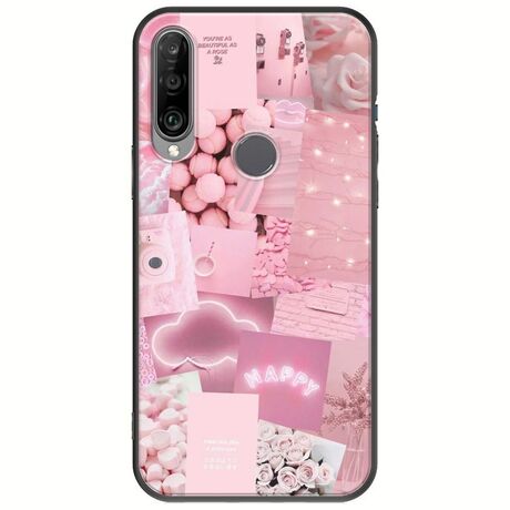 Aesthetic Pink Huawei Y6p Black TPU (Μαύρη Σιλικόνη)