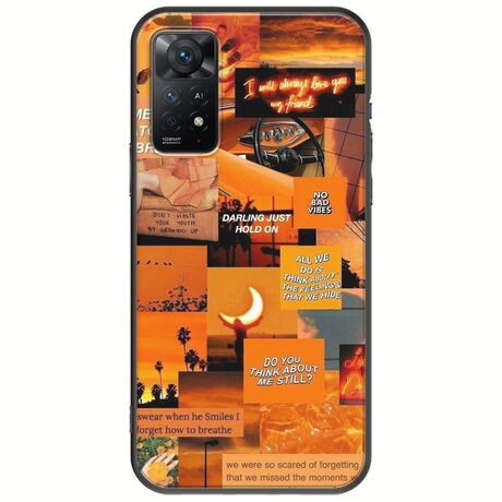 Aesthetic Orange Xiaomi Redmi Note 11 Pro 4G / 5G Black TPU (Μαύρη Σιλικόνη)