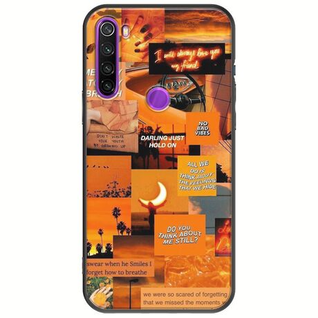 Aesthetic Orange Xiaomi Redmi Note 8 2021 Black TPU (Μαύρη Σιλικόνη)
