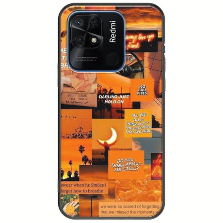 Aesthetic Orange Xiaomi Redmi 10C Black TPU (Μαύρη Σιλικόνη)