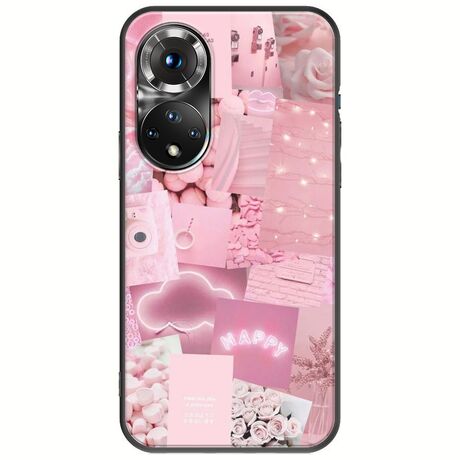 Aesthetic Pink Huawei Nova 9 Black TPU (Μαύρη Σιλικόνη)