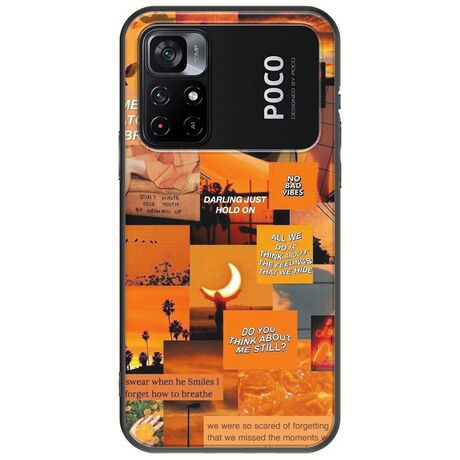 Aesthetic Orange Xiaomi Poco M4 Pro 4G Black TPU (Μαύρη Σιλικόνη)